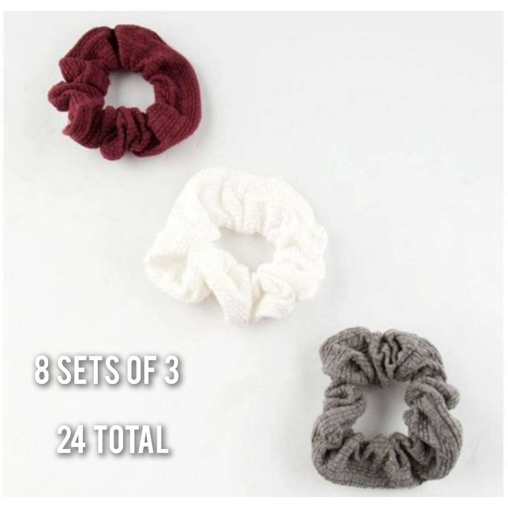 Bundle Lot 24 Full Tilt Tillys Brand Hair Scrunchies 8 Packs Of 3